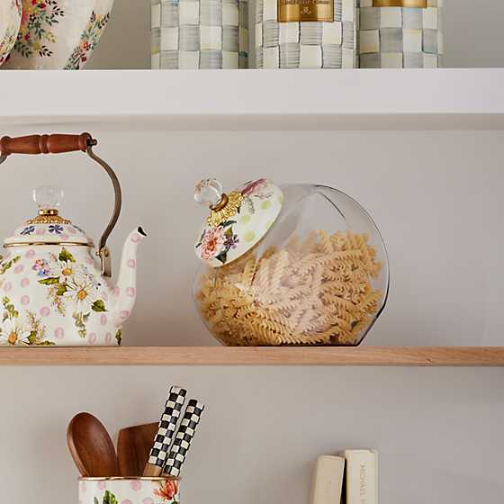 MacKenzie Childs Wildflowers Cookie Jar with Enamel Lid
