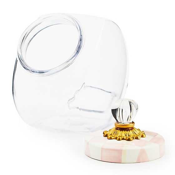 MacKenzie Childs Rosy Check Sweets Jar with Enamel Lid