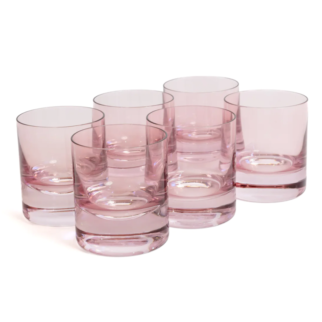 Estelle Colored Glass Estelle Hand-Blown Colored Rocks Glasses (Set of 2)