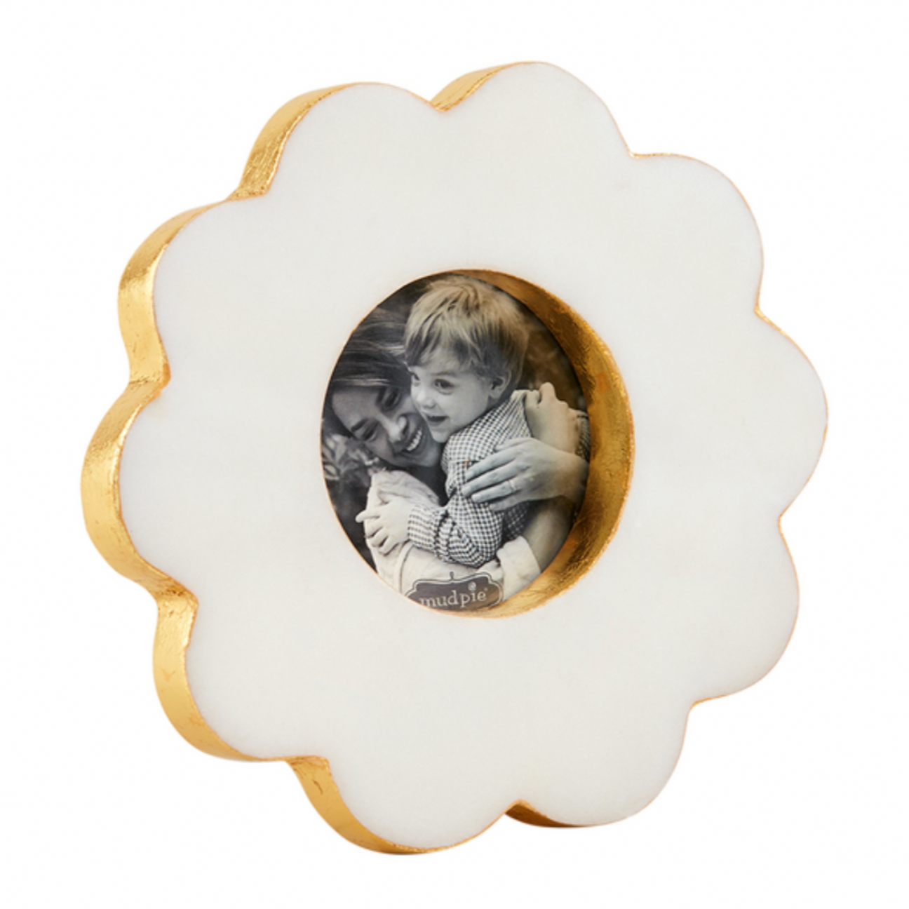 Scalloped Gold Edge Round Frame
