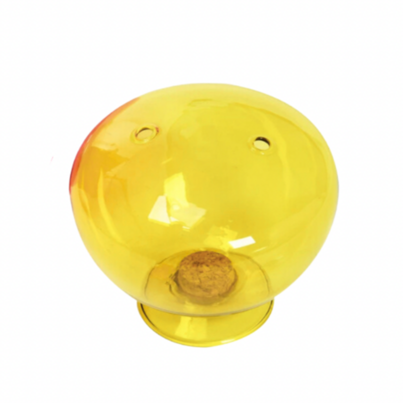 Yellow Glass Match Holder and Strike