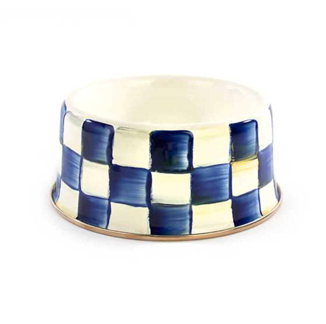 MacKenzie Childs Royal Check Enamel Pet Dish
