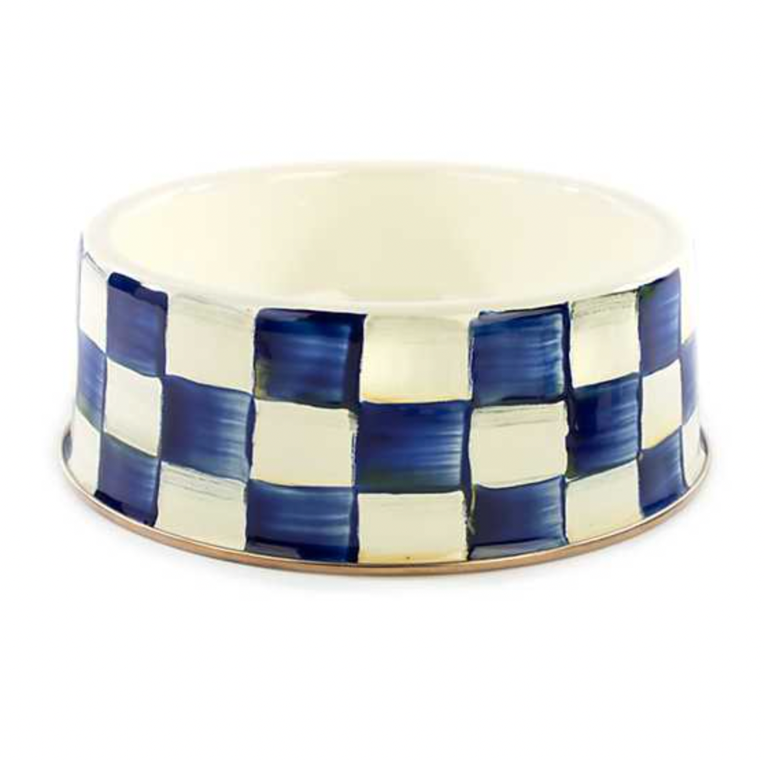 MacKenzie Childs Royal Check Enamel Pet Dish