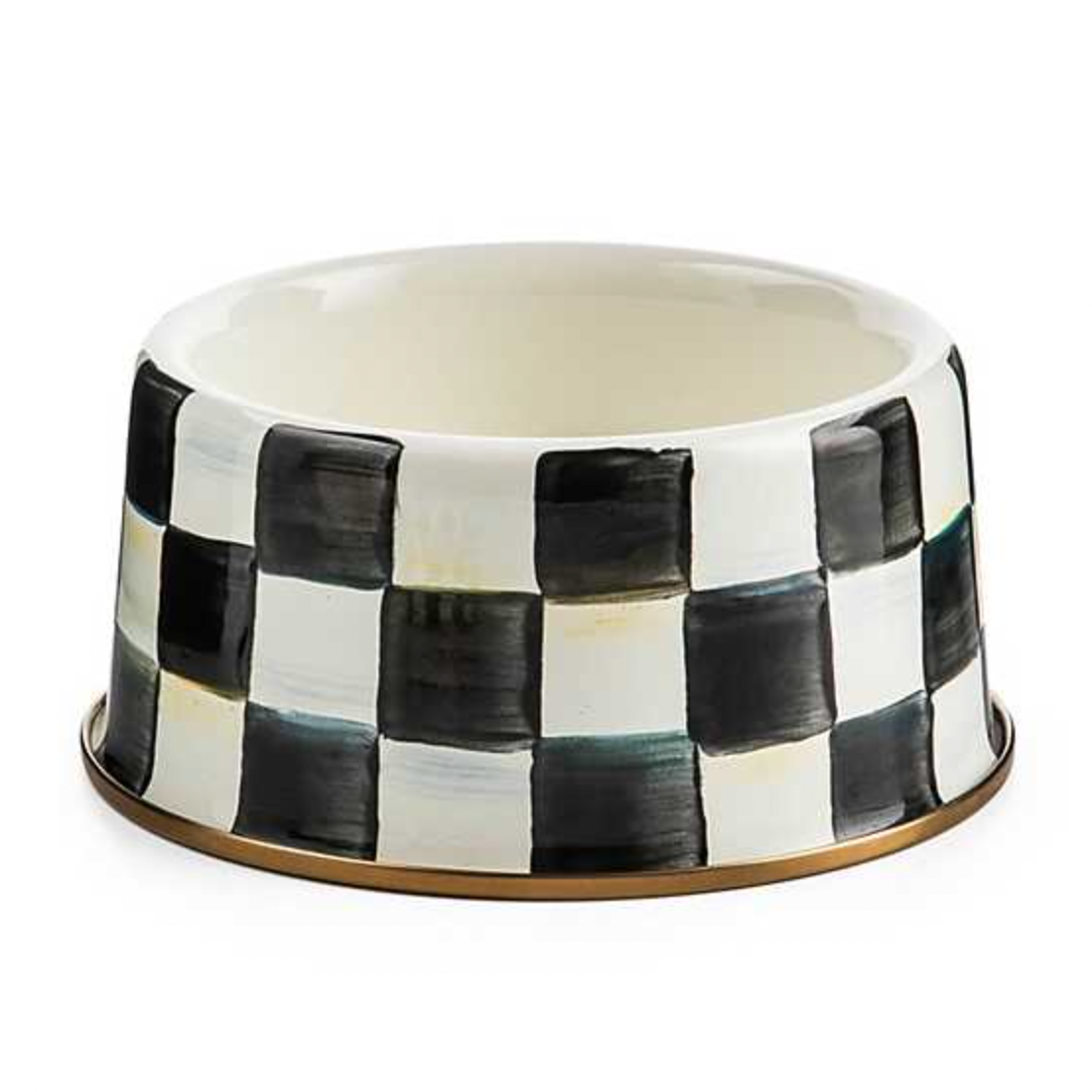MacKenzie Childs Courtly Check Enamel Pet Dish