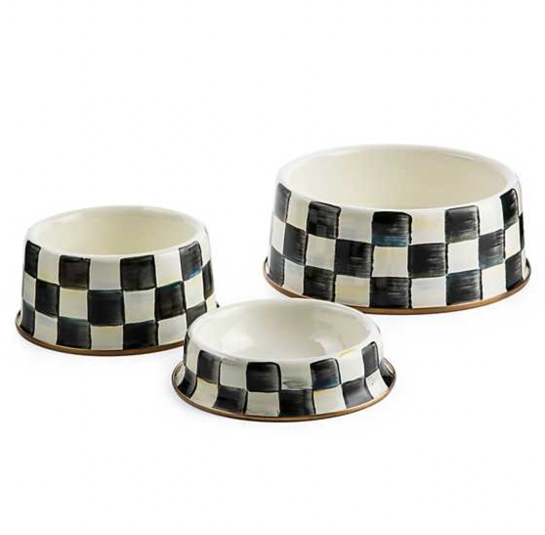 MacKenzie Childs Courtly Check Enamel Pet Dish