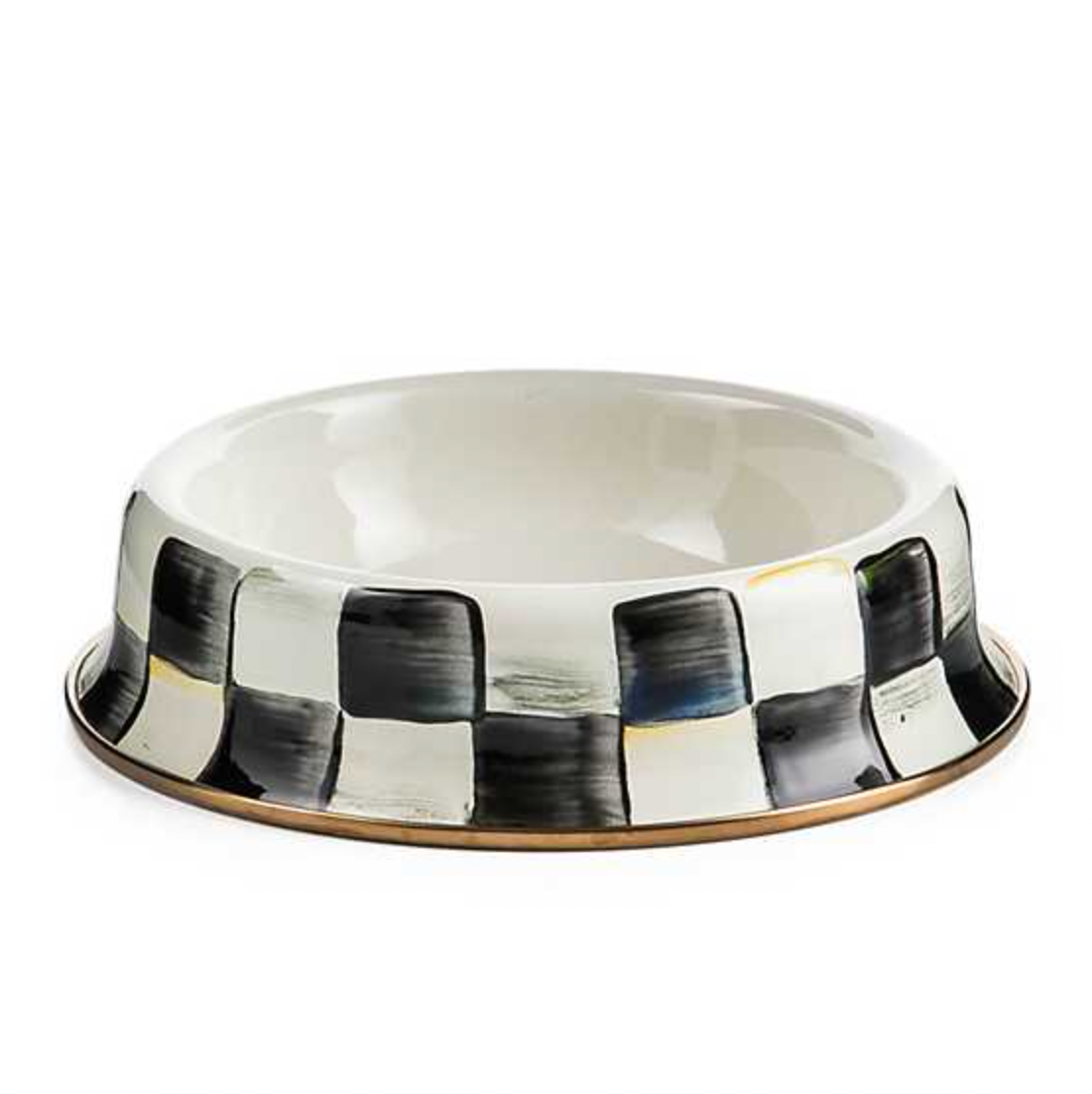 MacKenzie Childs Courtly Check Enamel Pet Dish