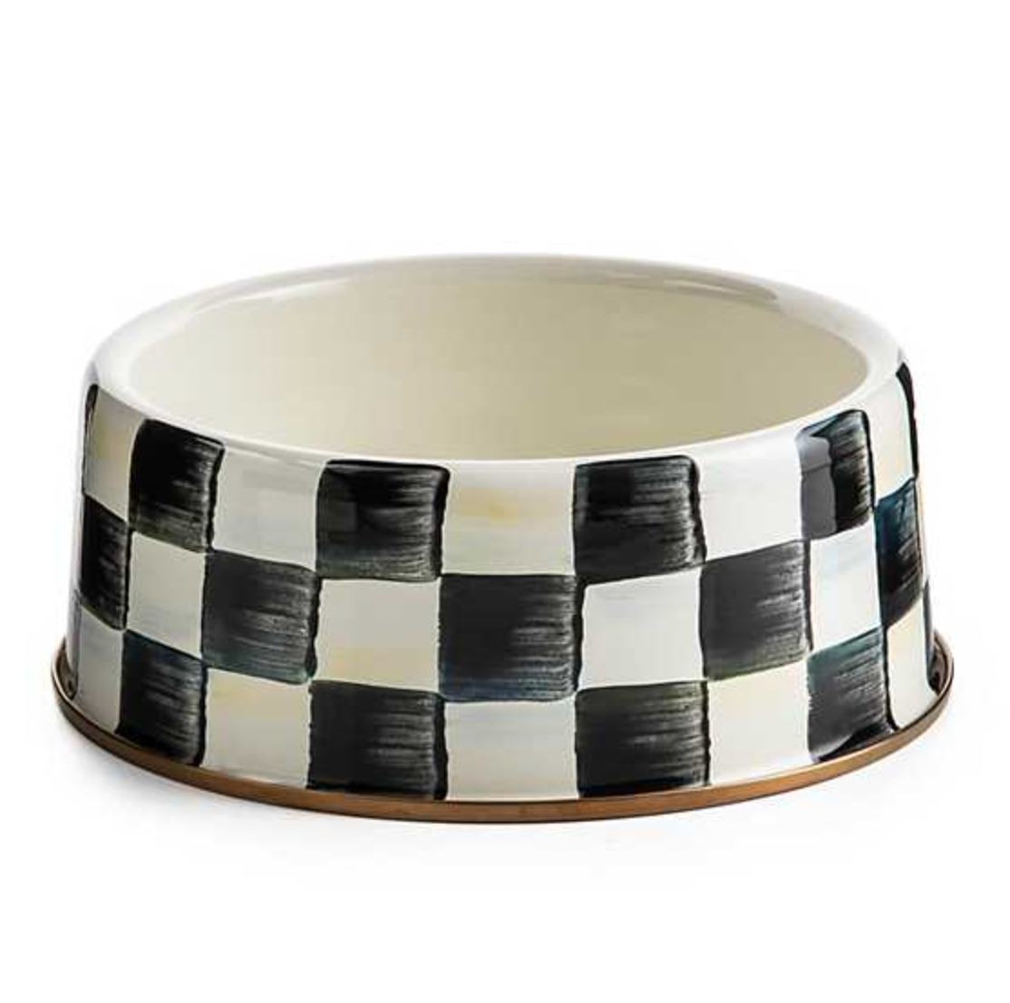 MacKenzie Childs Courtly Check Enamel Pet Dish