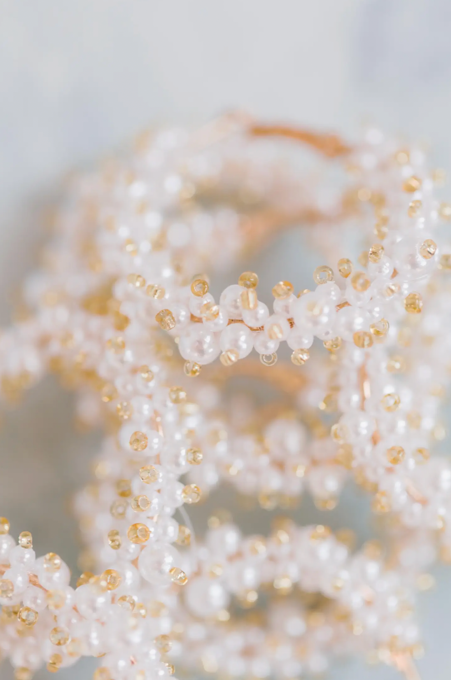 Pearl Cluster Hoop Earrings