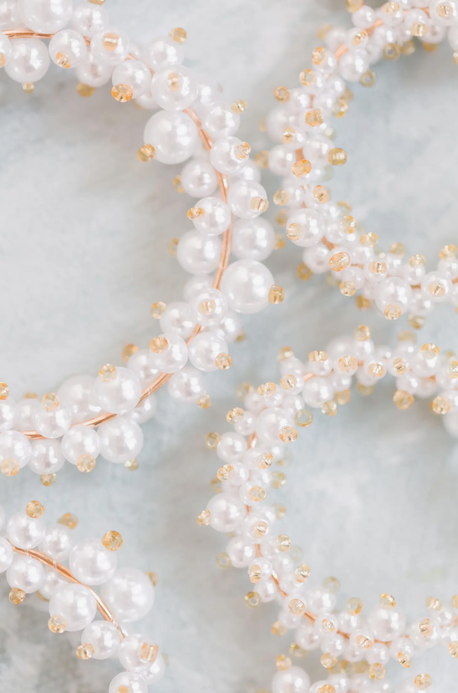 Pearl Cluster Hoop Earrings