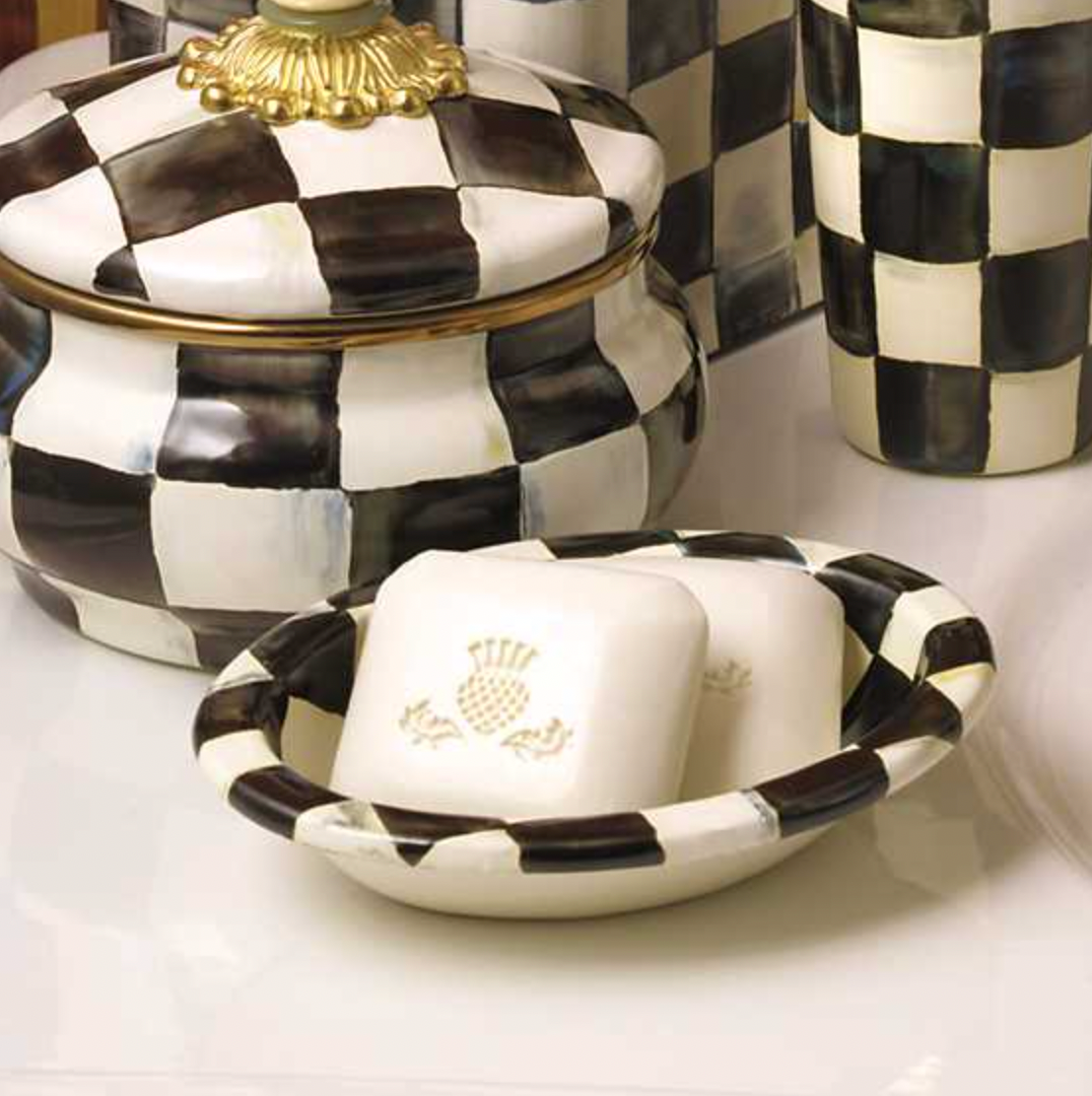 MacKenzie Childs Courtly Check Enamel Soap Dish