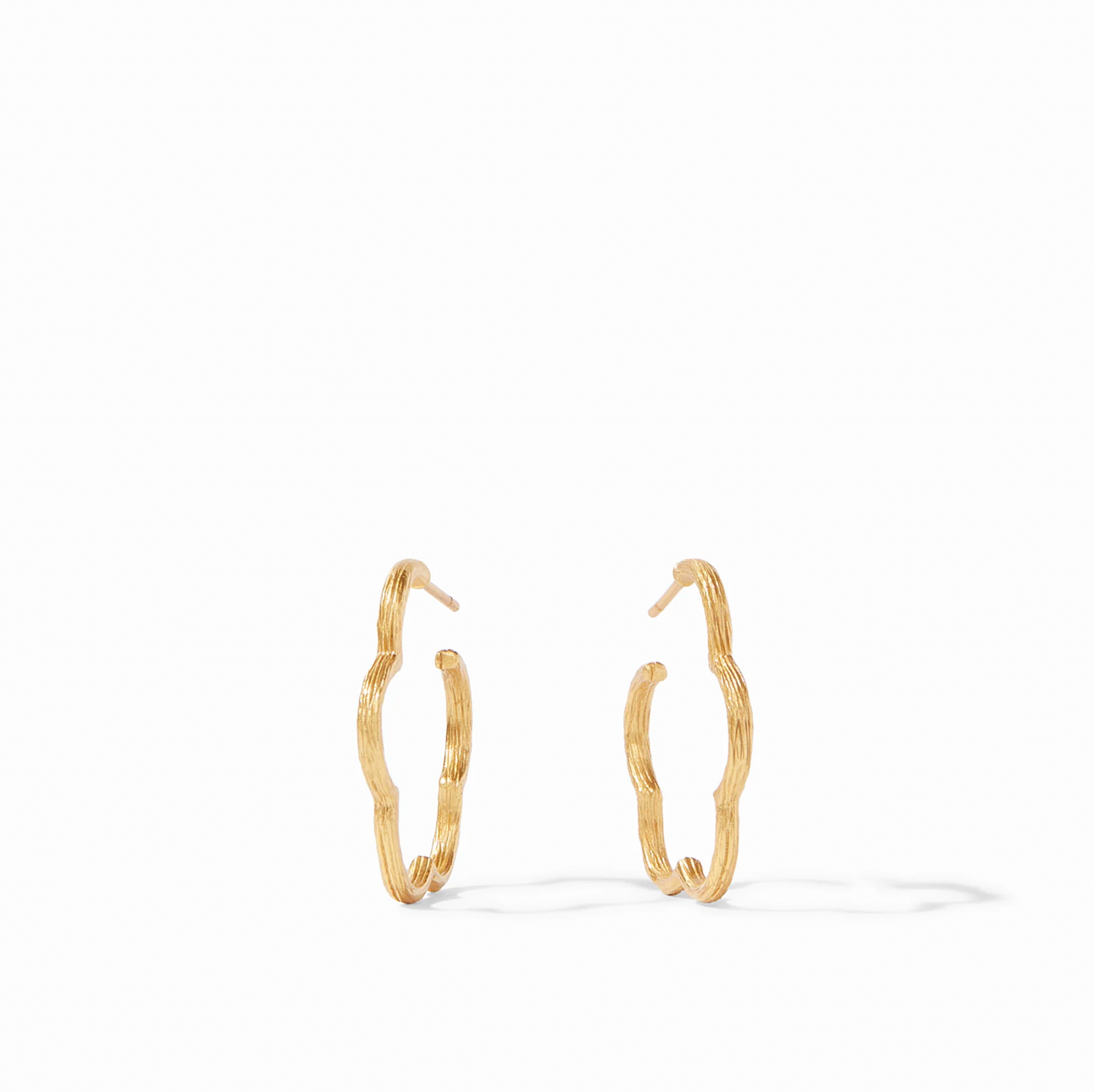 Julie Vos Gold Gardenia Texture Hoop