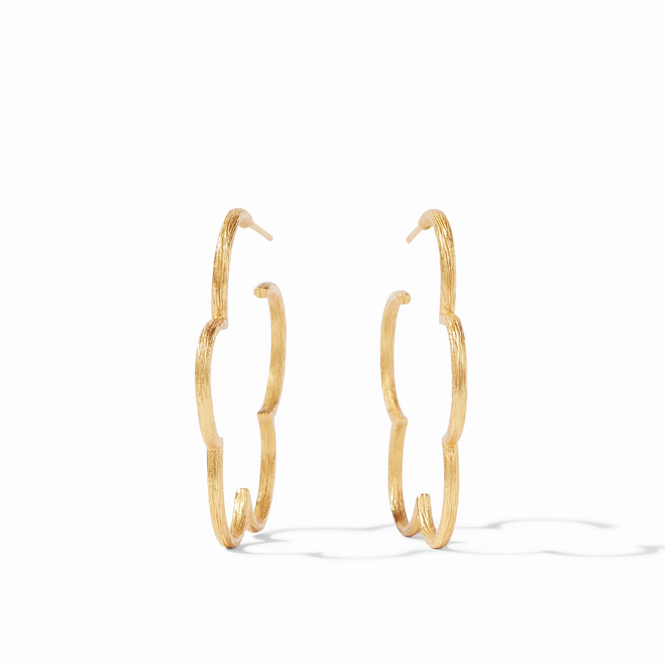 Julie Vos Gold Gardenia Texture Hoop